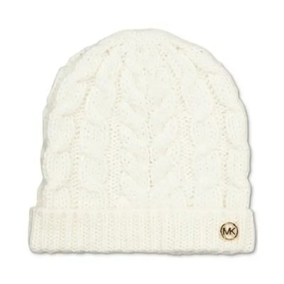 Michael Michael Kors Women's Moving Cables Knit Hat, Cream, One Size - Picture 1 of 3